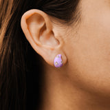 Drop Enamel Studs Made of Fine 925 Silver