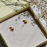 Golden Drop Studs Made of Fine 925 Silver