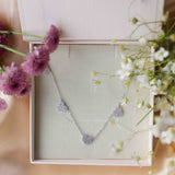 Studded Heart Charms Necklace Made of Fine 925 Silver
