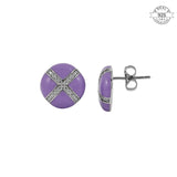 Purple Crossroad Enamel Studs