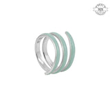 Green Enamel Twirl Ring