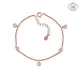 Rose Gold Solitaire Charm Bracelet