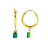 Emerald Huggies Made of Fine 925 Silver