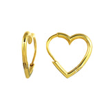 Heart Shaped Hoops Made of Fine 925 Silver