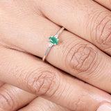 Sleek Emerald Band - Made of Fine 925 Silver