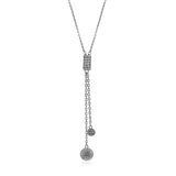 Sparkly Lariat Necklace Set Made of Fine 925 Silver