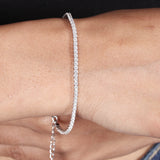 White Tennis Bracelet Made of Fine 925 Silver