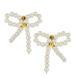 Pearl Bow Earrings Made of Fine 925 Silver