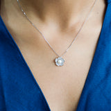 Pearl Flower Pendant Made of Fine 925 Silver