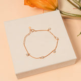 Rose Gold Solitaire Charm Bracelet