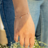 Rose Gold Solitaire Charm Bracelet