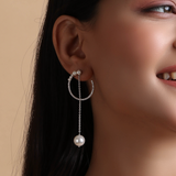 Pearl CZ Earrings Made of Fine 925 Silver