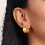 Matte Finish Hoops Made of Fine 925 Silver