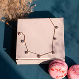 Studded Charms Necklace Made of Fine 925 Silver