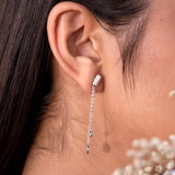 Sparkly Lariat Necklace Set Made of Fine 925 Silver