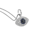 Evil Eye Studded Pendant Made of Fine 925 Silver