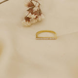 Studded Geometric Ring Made of Fine 925 Silver