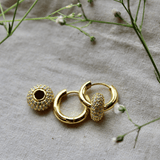 Two Way Mini Studded Hoops Made of Fine 925 Silver