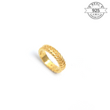 Leaf Ring Made of Fine 925 Silver