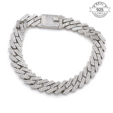 Studded Cuban Bracelet Made of Fine 925 Silver