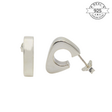 Triangular Hoops Made of Fine 925 Silver