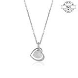 Heart Pendant Matte Finish Made of Fine 925 Silver