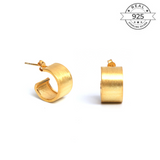 Matte Finish Hoops Made of Fine 925 Silver