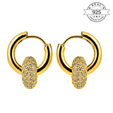 Two Way Mini Studded Hoops Made of Fine 925 Silver