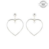 Statement Heart Earrings Made of Fine 925 Silver