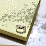 White Mini Baguette Band Made of Fine 925 Silver