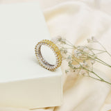 Golden Baguette Band Made of Fine 925 Silver