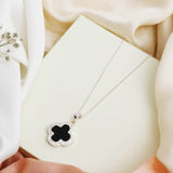 Clover Pendant (Black) Made of Fine 925 Silver