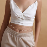 Dainty Link Pearl Waist Chain Made of Fine 925 Silver