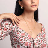 Layered Moon & Solitaire Necklace Made of Fine 925 Silver