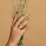 Symbolic Love Band (Red & Pink) Made of Fine 925 Silver