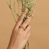 Golden Baguette Band Made of Fine 925 Silver