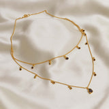 Layered Blue Sapphire Necklace Made of Fine 925 Silver