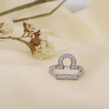 Libra Zodiac Ring Made of Fine 925 Silver