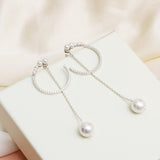 Pearl CZ Earrings Made of Fine 925 Silver