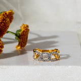 Studded Link Cuban Ring Made of Fine 925 Silver