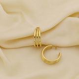 Triple Layer Hoops Made of Fine 925 Silver