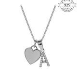 Enamel Heart & Initial Pendant