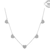 Studded Heart Charms Necklace