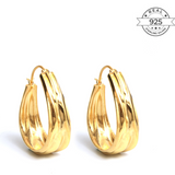 Gold Oval Hoops