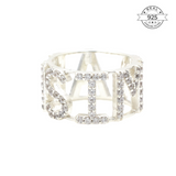 Bling Studded Name Ring