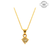 Citrine November Birthstone with Initial Pendant and Chain