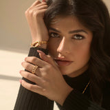 Studded Cuban Ring Made of Fine 925 Silver