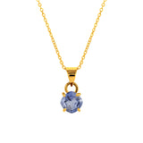 Blue Sapphire September Birthstone with Initial Pendant and Chain