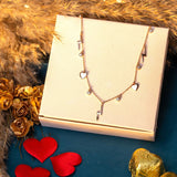 Solitaire, Heart and Bolt charm necklace Made of Fine 925 Silver