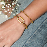 Studded Link It! Bracelet Made of Fine 925 Silver